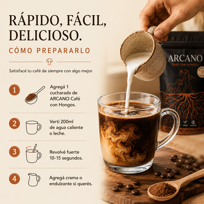 ARCANO®  Cafe para reducir hinchazón, mejor digestión y alcanzar energía pareja