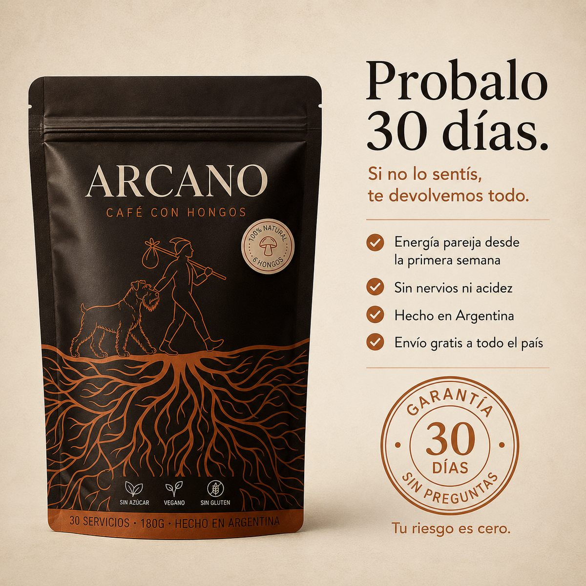 ARCANO®  Cafe para reducir hinchazón, mejor digestión y alcanzar energía pareja