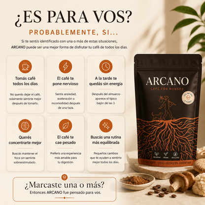 ARCANO®  Cafe para reducir hinchazón, mejor digestión y alcanzar energía pareja